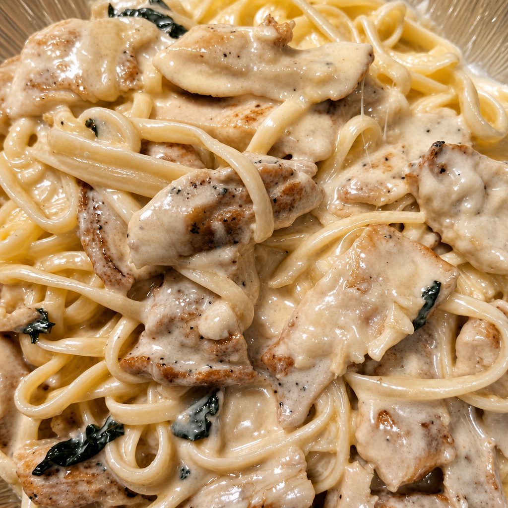 Chicken Alfredo.
