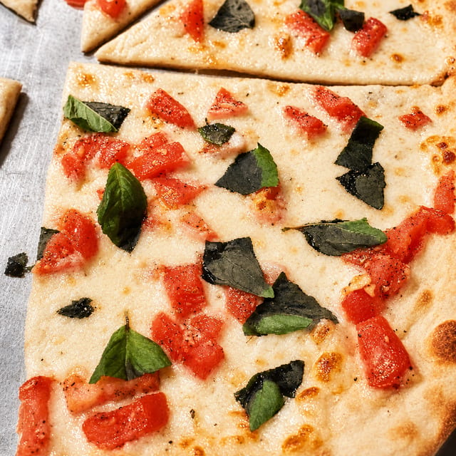 Garlic Tomato Basil Pizza.